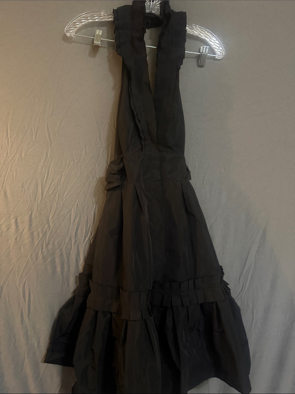 BCBGMaxAzria Black One-Shoulder Ruffled Tiered Dress